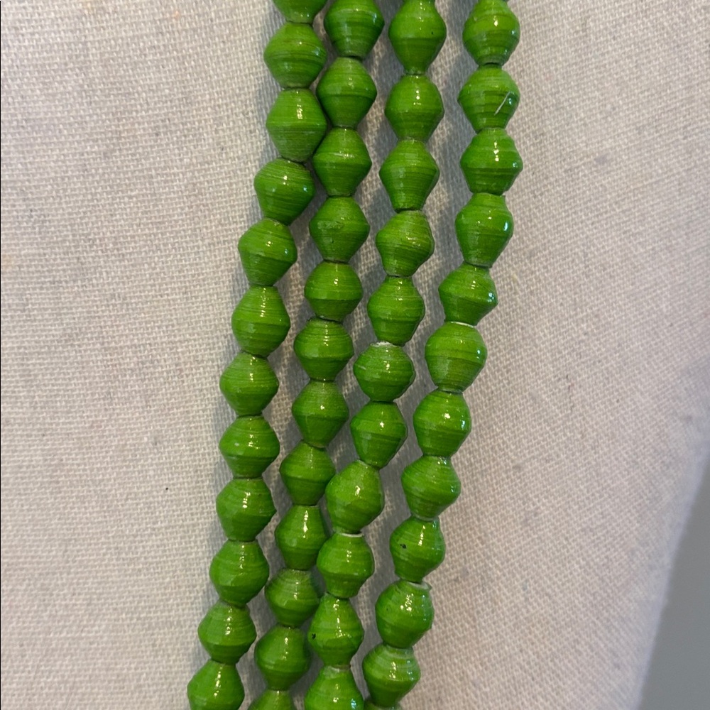 Akola Paper Bead  Brass Toggle Clasp Necklace - Picture 2 of 4